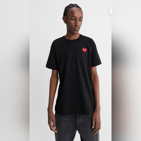 PLAY Comme Des Garcons Red Heart Tshirt In Black Size XL - Picture 8 of 8
